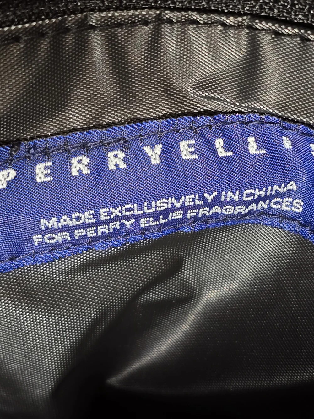Perry Ellis Black & Tan Striped Canvas Tote Bag